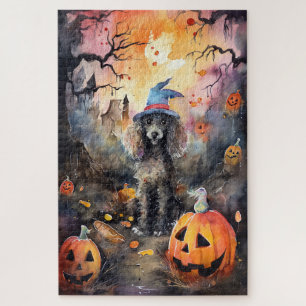 Halloween poel met pompoenen eng legpuzzel