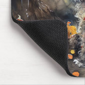 Halloween poel met pompoenen eng muismat (Hoek)