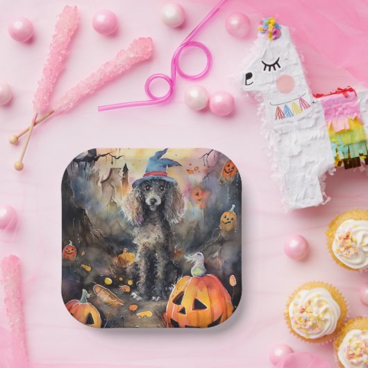 Halloween poel met pompoenen eng papieren bordje (Feest)