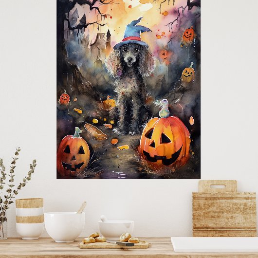 Halloween poel met pompoenen eng poster (Keuken)