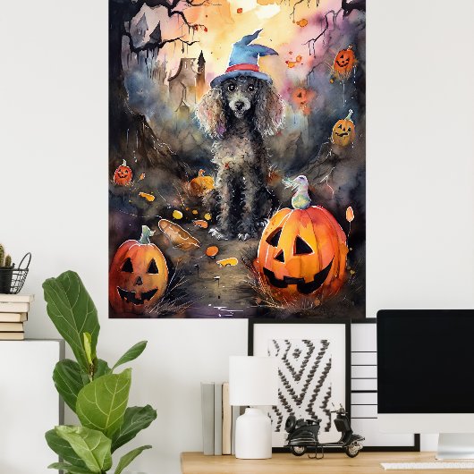 Halloween poel met pompoenen eng poster (Thuiskantoor)