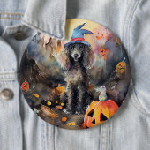 Halloween poel met pompoenen eng ronde button 6,0 cm (In situ)