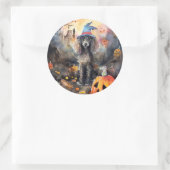 Halloween poel met pompoenen eng ronde sticker (Tas)