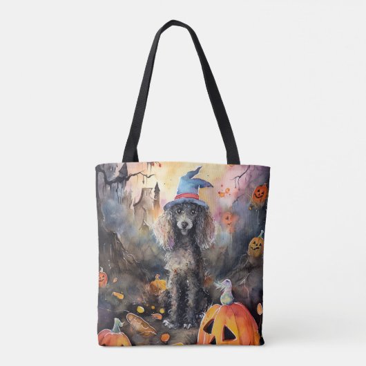 Halloween poel met pompoenen eng tote bag (Achterkant)