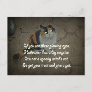 Halloween Poem - Calico Cat Briefkaart