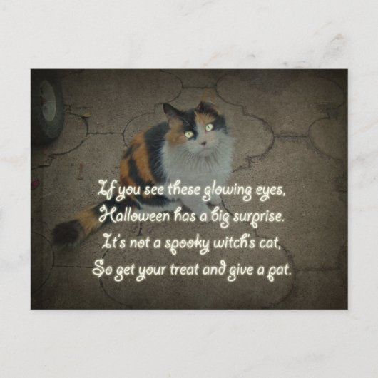 Halloween Poem - Calico Cat Briefkaart (Voorkant)