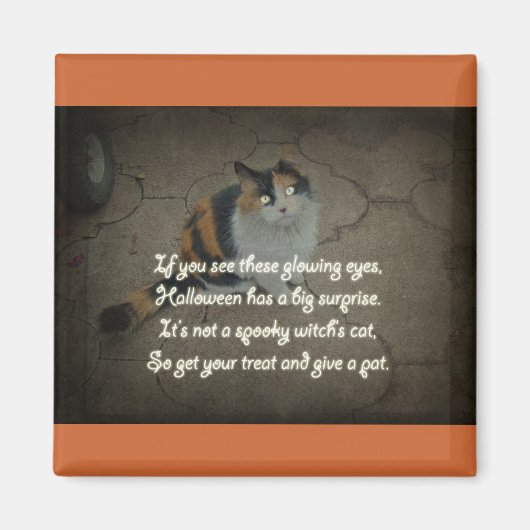Halloween Poem - Calico Cat Magneet (Voorkant)