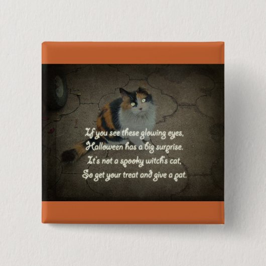Halloween Poem - Calico Cat Vierkante Button 5,1 Cm (Voorkant)