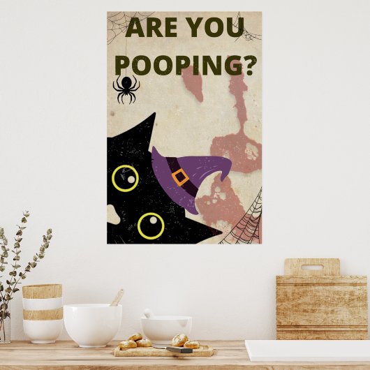 Halloween... poep je  badkamer? poster (Keuken)