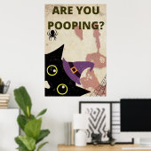 Halloween... poep je badkamer? poster (Thuiskantoor)