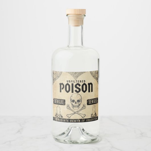 Halloween Poison Decor, Apotheker Label Fles Likeurfles Etiket (Voorkant)