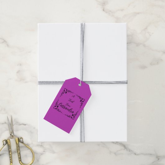 Halloween Poison Paarse gepersonaliseerd Cadeaulabel (Met Touw)