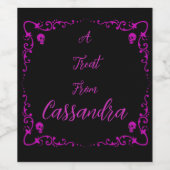 Halloween Poison Paarse gepersonaliseerd Wijn Etiket (Enkel label)