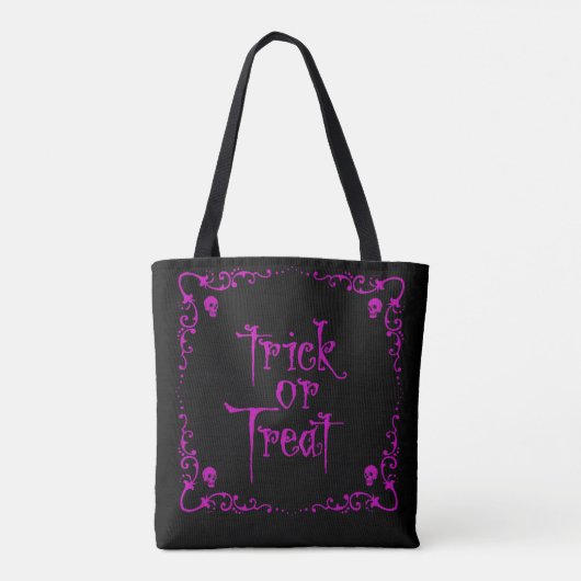 Halloween Poison Purple Trick or Treat Tote Bag (Achterkant)