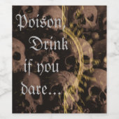 Halloween Poison Skull Label Wijn Etiket (Enkel label)