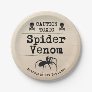 Halloween Poison Spider Venom Skull en Botten Papieren Bordje