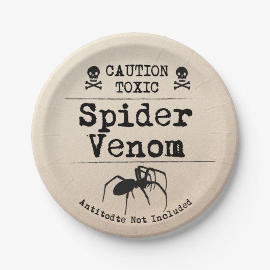 Halloween Poison Spider Venom Skull en Botten Papieren Bordje (Voorkant)
