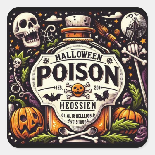 Halloween Poison Vierkante Sticker (Voorkant)