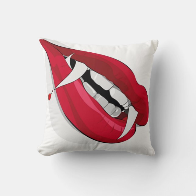 Halloween Polyester Sierkussen 16 x 16 inch/Lips (Voorkant)
