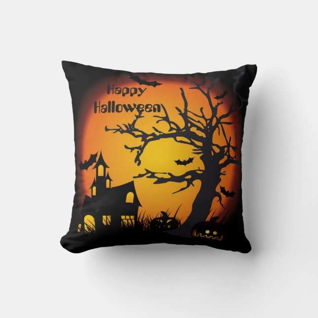 Halloween Polyester Sierkussen 16" x 16"/Spooky (Voorkant)