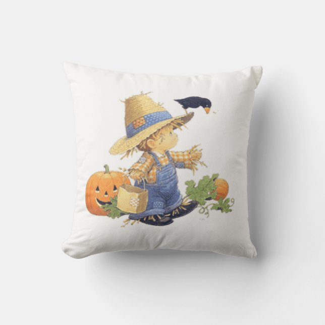 Halloween Polyester Sierkussen/Scarecrow Boy Kussen (Voorkant)