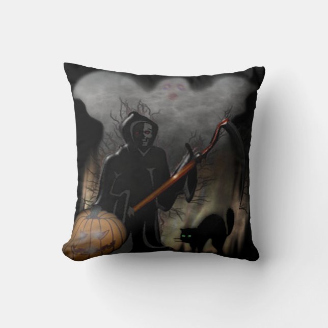 Halloween Polyester Sierkussen/Spooky Scene Kussen (Voorkant)