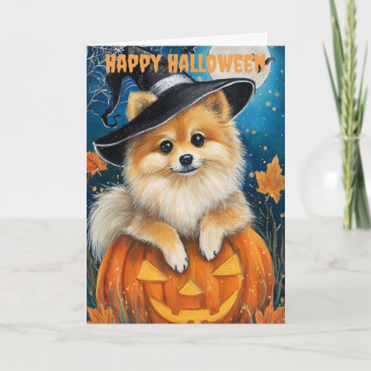 Halloween Pomeraans Feestdagen Kaart (Voorkant)