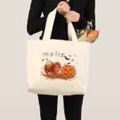 Halloween Pomeranian Grote Tote Bag (Voorkant (product))