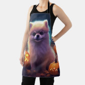Halloween Pomeranian Met Pompoenen Eng  Schort (Insitu)