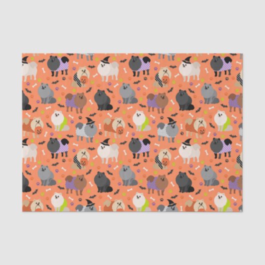 Halloween Pomeranian Tissuepapier (Voorkant)