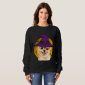 Halloween Pomeranian Witch Pet Funny Trui (Voorkant volledig)