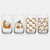 Halloween Pomeranians – Set van 4 Glazen (Voorkant)