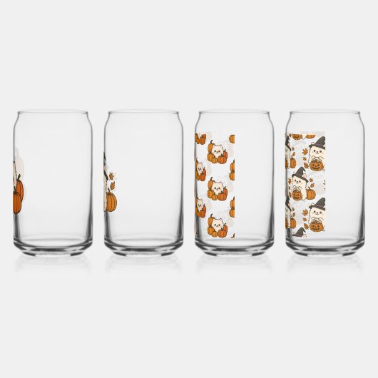 Halloween Pomeranians – Set van 4 Glazen (Links)