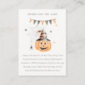 Halloween pomkin Boo Books for Baby shower Informatiekaartje (Voorkant)