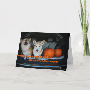 Halloween pomkin corgi-kaart kaart