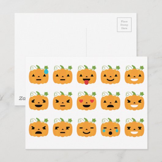 halloween pomkin emojis briefkaart (Voorkant / Achterkant)