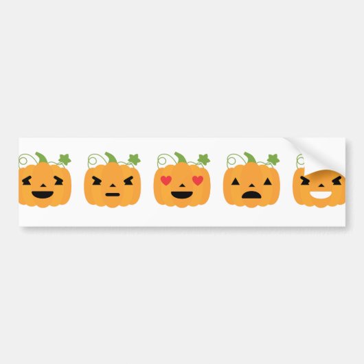 halloween pomkin emojis bumpersticker (Voorkant)