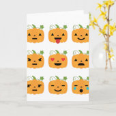 halloween pomkin emojis kaart (Gele Bloem)