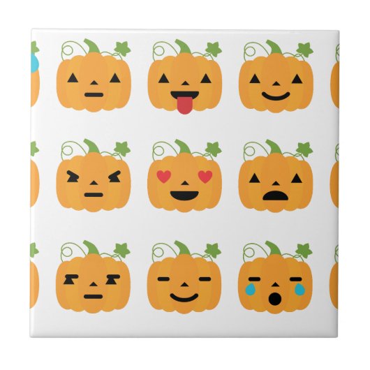 halloween pomkin emojis tegeltje (Voorkant)