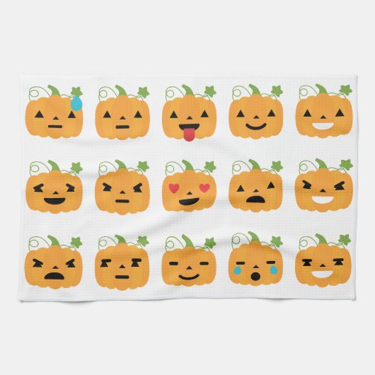 halloween pomkin emojis theedoek (Horizontaal)