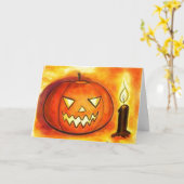 Halloween pomkin Folded Wenskaart Kaart (Gele Bloem)