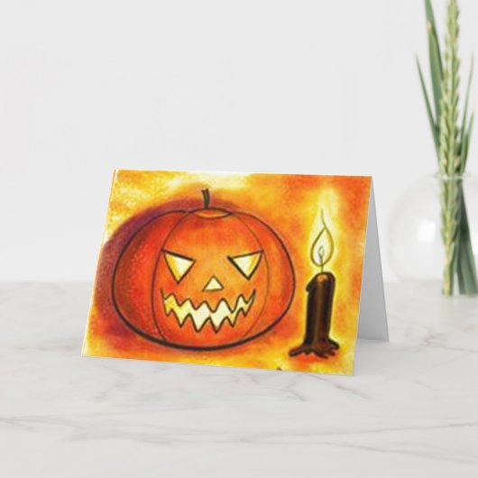 Halloween pomkin Folded Wenskaart Kaart (Voorkant)