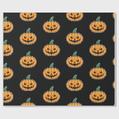 Halloween pomkin (hoekstijl) cadeaupapier (Vlak)