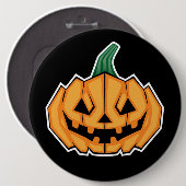 Halloween pomkin (hoekstijl) ronde button 6,0 cm (Voorkant /achterkant)