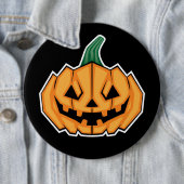 Halloween pomkin (hoekstijl) ronde button 6,0 cm (In situ)