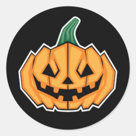 Halloween pomkin (hoekstijl) ronde sticker