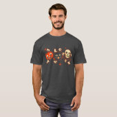 Halloween pomkin kattenschedel vintage t-shirt (Voorkant volledig)