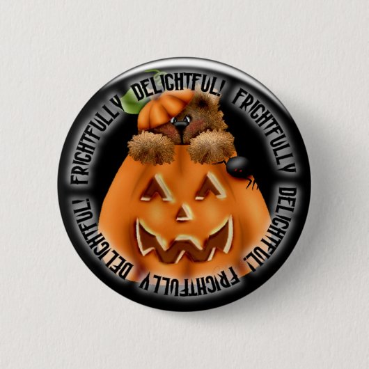 Halloween pomkin spooky pinback ronde button 5,7 cm (Voorkant)