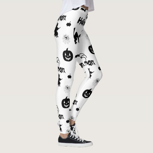 Halloween pomkin-witvis Leggings (Rechts)