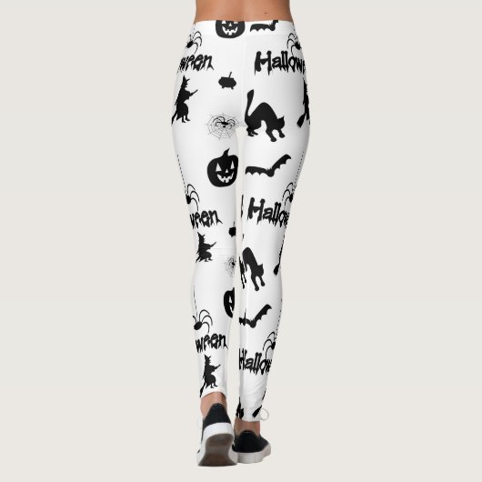 Halloween pomkin-witvis Leggings (Achterkant)